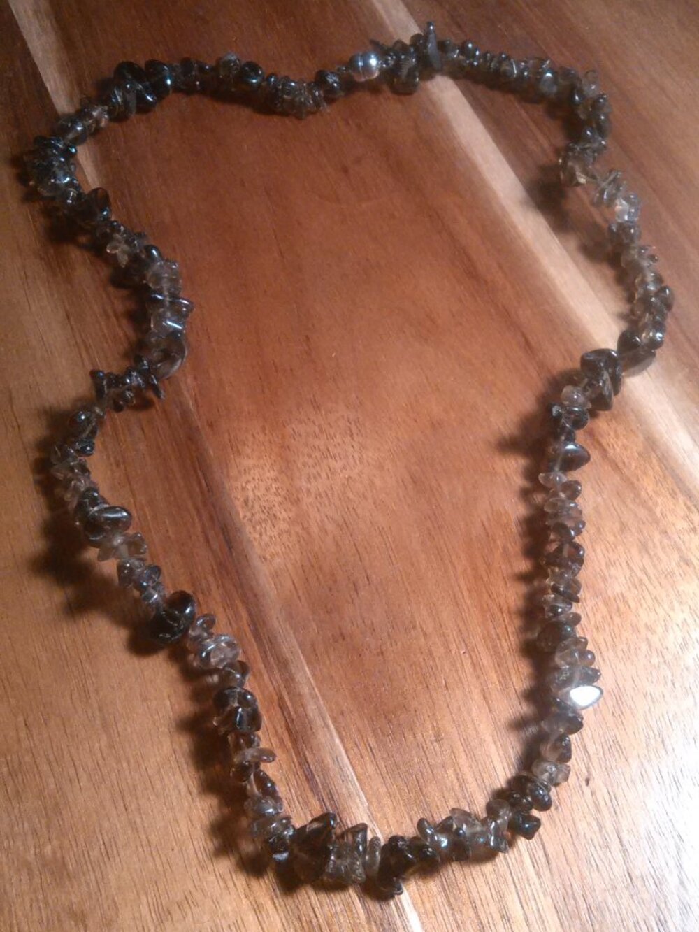 Smokey Quartz Chips Magnetic Clasp Necklace (20 Inch)